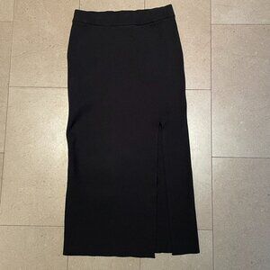 Classic Sanctuary Long Black Knit Maxi Skirt with high slit-Medium